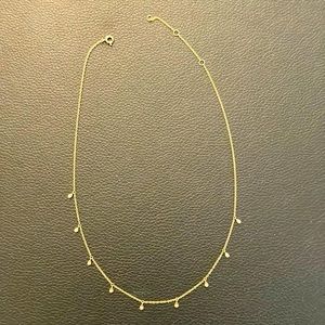 14k gold necklace with dainty diamonds x9